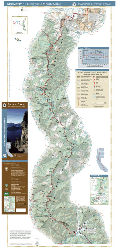 US Forest Service R6 Pacific Northwest Region (WA/OR) Pacific Crest National Scenic Trail - Map 7 Seg 1 - Southern Oregon digital map
