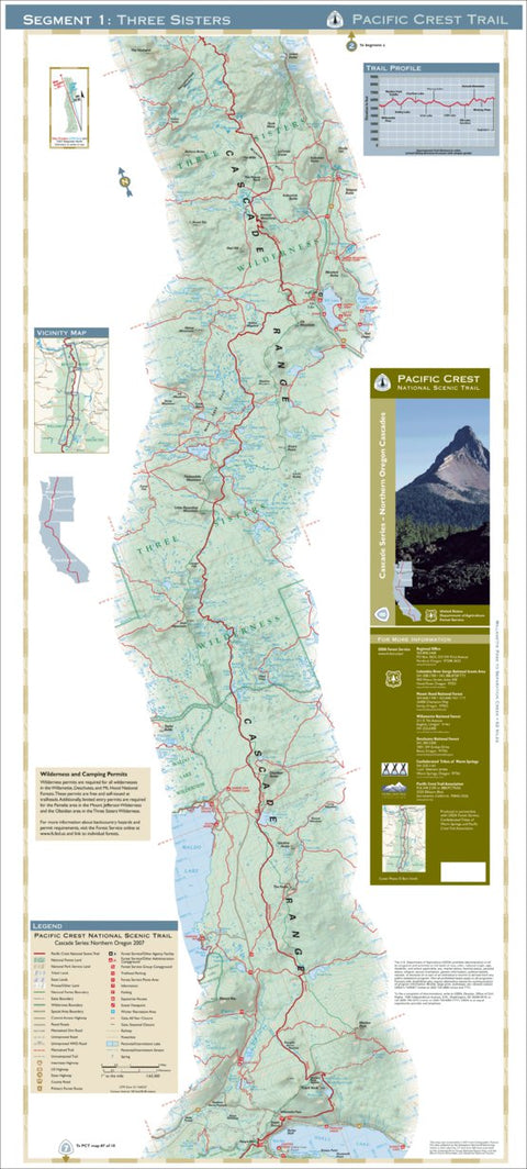 US Forest Service R6 Pacific Northwest Region (WA/OR) Pacific Crest National Scenic Trail - Map 8 Seg 1 - Northern Oregon digital map