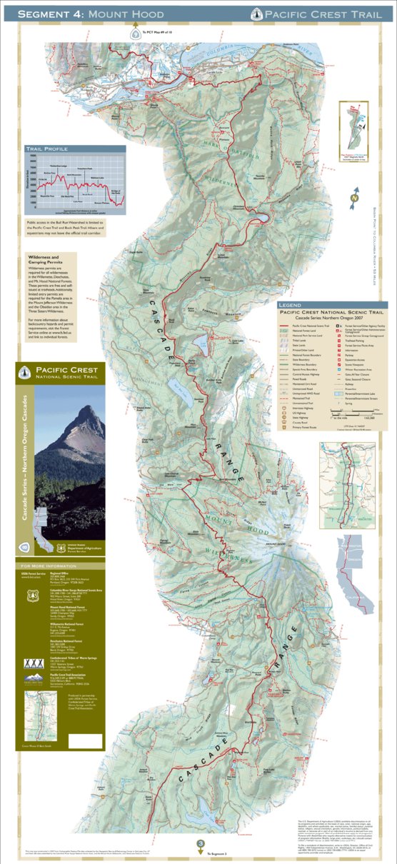 Pacific Crest National Scenic Trail - Map 8 Seg 4 - Northern Oregon