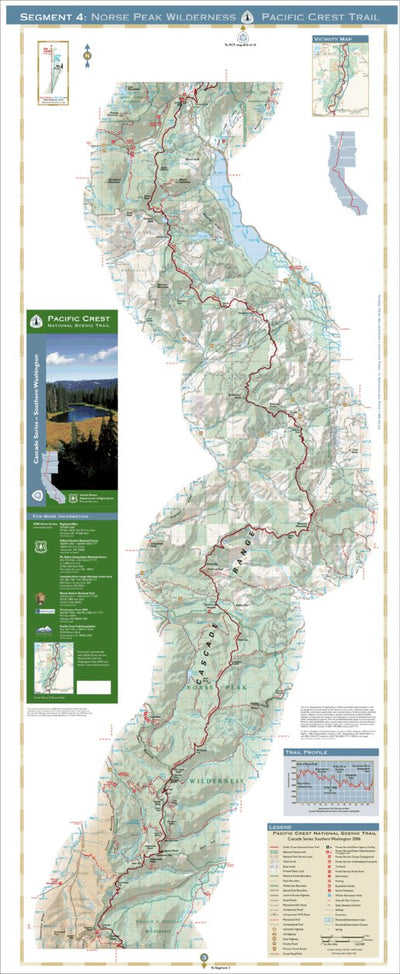 US Forest Service R6 Pacific Northwest Region (WA/OR) Pacific Crest National Scenic Trail - Map 9 Seg 4 - Southern Washington digital map