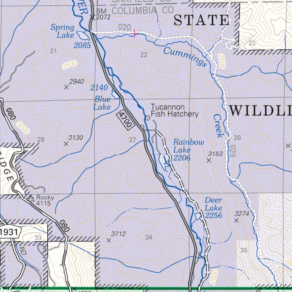 Pomeroy Ranger District Map North by US Forest Service R6 Pacific