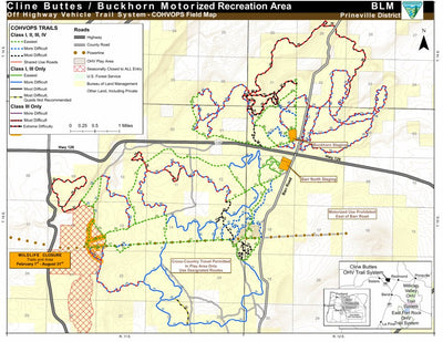 US Forest Service R6 Pacific Northwest Region (WA/OR) Prineville District BLM - COHVOPS - Cline Buttes OHV Trail system digital map