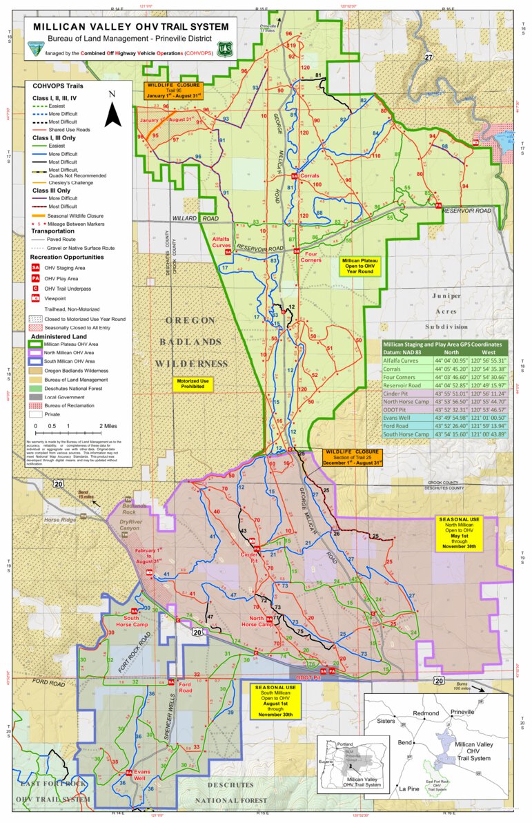 Prineville District Blm - Cohvops - Millican Valley Ohv Trail System 