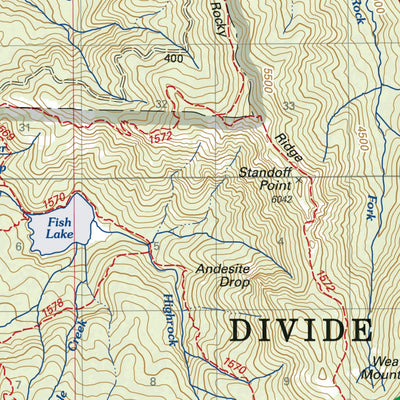 US Forest Service R6 Pacific Northwest Region (WA/OR) Rogue-Umpqua Divide Wilderness Map digital map