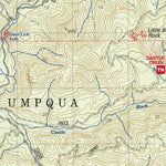 US Forest Service R6 Pacific Northwest Region (WA/OR) Rogue-Umpqua Divide Wilderness Map digital map