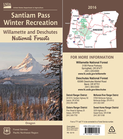 US Forest Service R6 Pacific Northwest Region (WA/OR) Santiam Pass Winter Recreation Map Bundle bundle