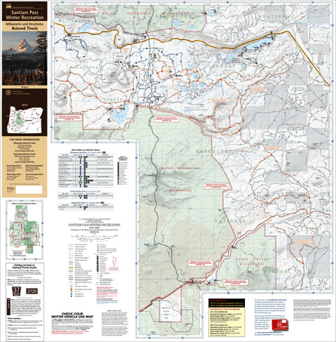 US Forest Service R6 Pacific Northwest Region (WA/OR) Santiam Pass Winter Recreation Map East digital map
