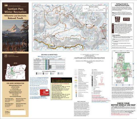 US Forest Service R6 Pacific Northwest Region (WA/OR) Santiam Pass Winter Recreation Map McCoy Sno-Park bundle exclusive