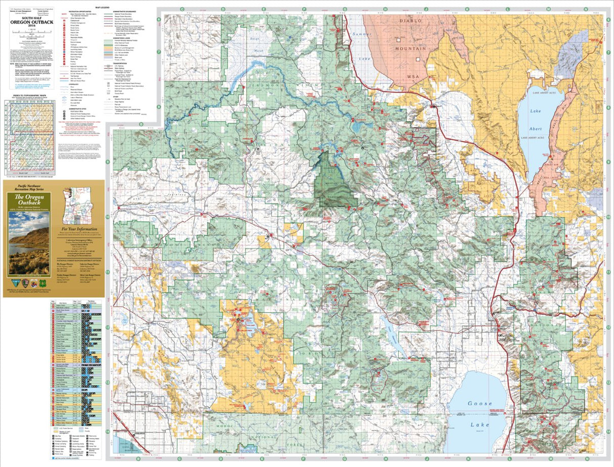 The Oregon Outback Recreation Map South by US Forest Service R6 Pacific ...