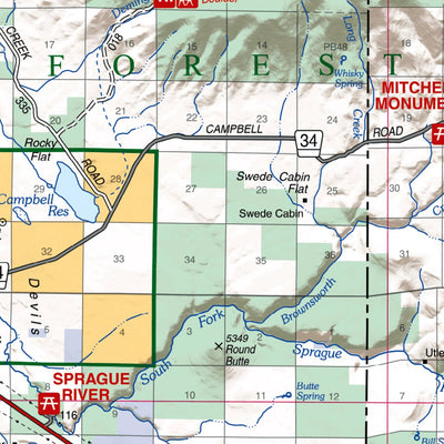 US Forest Service R6 Pacific Northwest Region (WA/OR) The Oregon Outback Recreation Map South digital map