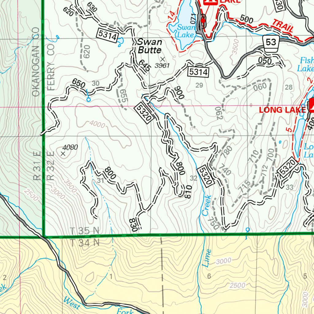 Tonasket Ranger District Map East by US Forest Service R6 Pacific