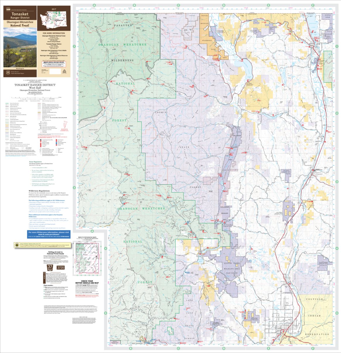 Tonasket Ranger District Map West by US Forest Service R6 Pacific