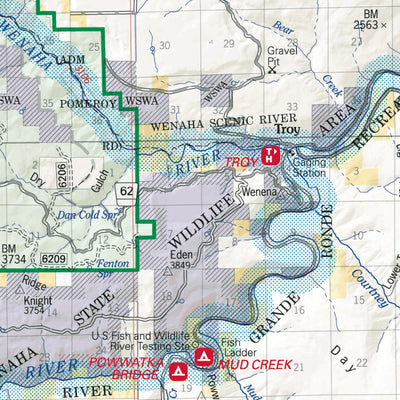 US Forest Service R6 Pacific Northwest Region (WA/OR) Umatilla Forest Visitor Map North digital map