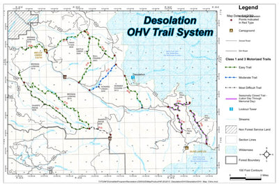 US Forest Service R6 Pacific Northwest Region (WA/OR) Umatilla NF Desolation OHV Map digital map