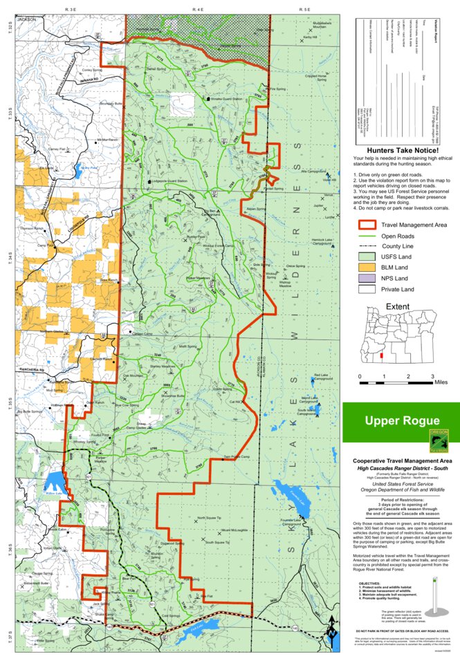 Upper Rogue Cooperative Travel Management Area South Map by US