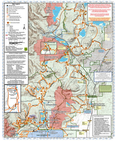 US Forest Service R6 Pacific Northwest Region (WA/OR) Walker Rim Snowmobile Trail Map - Various Snowmobile Clubs digital map