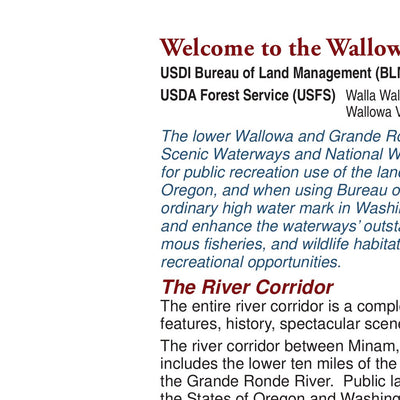 US Forest Service R6 Pacific Northwest Region (WA/OR) Wallowa and Grande Ronde Rivers Boater's Guide digital map