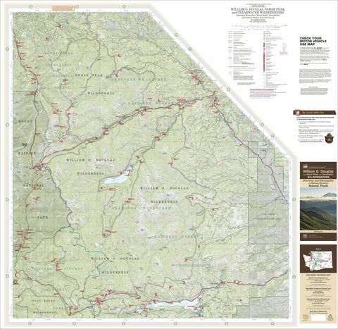 US Forest Service R6 Pacific Northwest Region (WA/OR) William O. Douglas and Norse Peak Wildernesses Map digital map