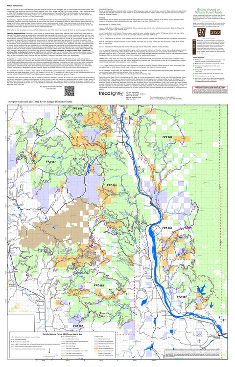 Colville NF - Back of Newport-Sullivan Lake and Three Rivers RD Forest User's Map Preview 1
