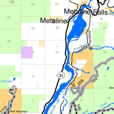 Colville NF - Front of Newport-Sullivan Lake And Three Rivers RD Forest User's Map Preview 2