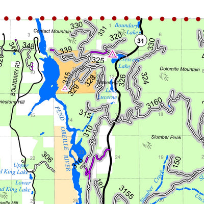 Colville NF - Front of Newport-Sullivan Lake And Three Rivers RD Forest User's Map Preview 3