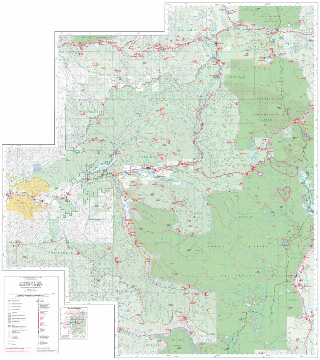 Canadian Ranger Map Table McKenzie River Ranger District Map by US Forest Service R6 Pacific ...