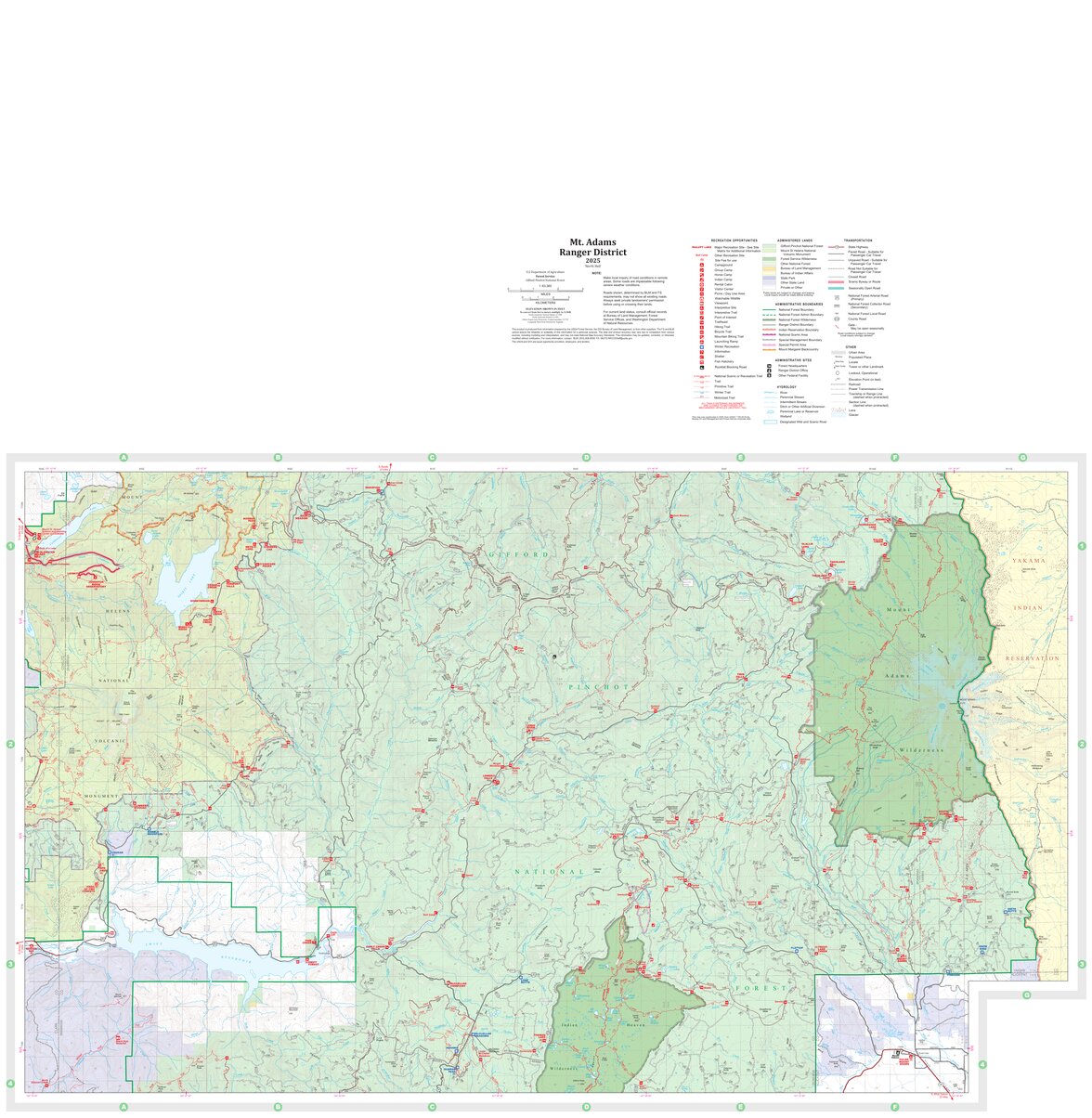 Mount Adams Ranger District Map North by US Forest Service R6 Pacific ...