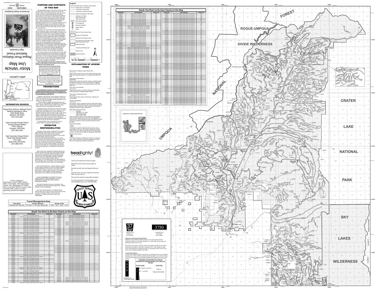 Rogue River-Siskiyou National Forest - Motor Vehicle Use Map - High ...