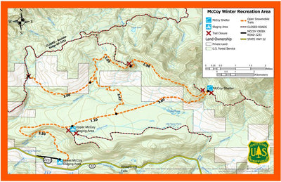 Santiam Pass Winter Recreation Map McCoy Sno-Park Preview 1