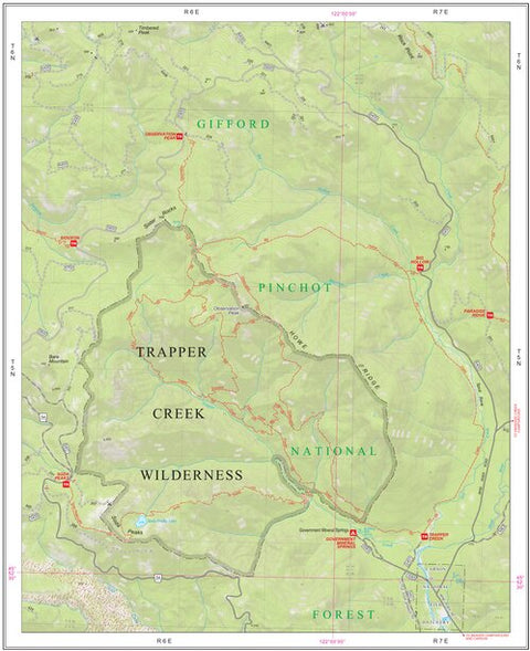 Trapper Creek Wilderness Map Preview 1