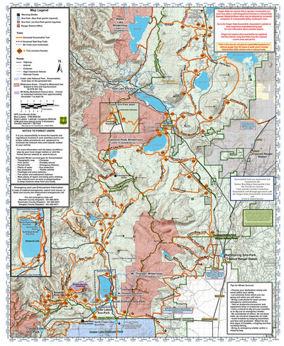 Walker Rim Riders Snow Map Walker Rim Snowmobile Trail Map - Various Snowmobile Clubs by US Forest ...