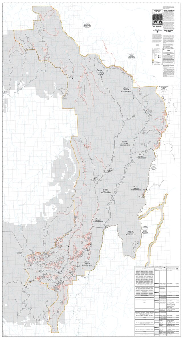Wallowa Whitman National Forest Motor Vehicle Use Map - Hells