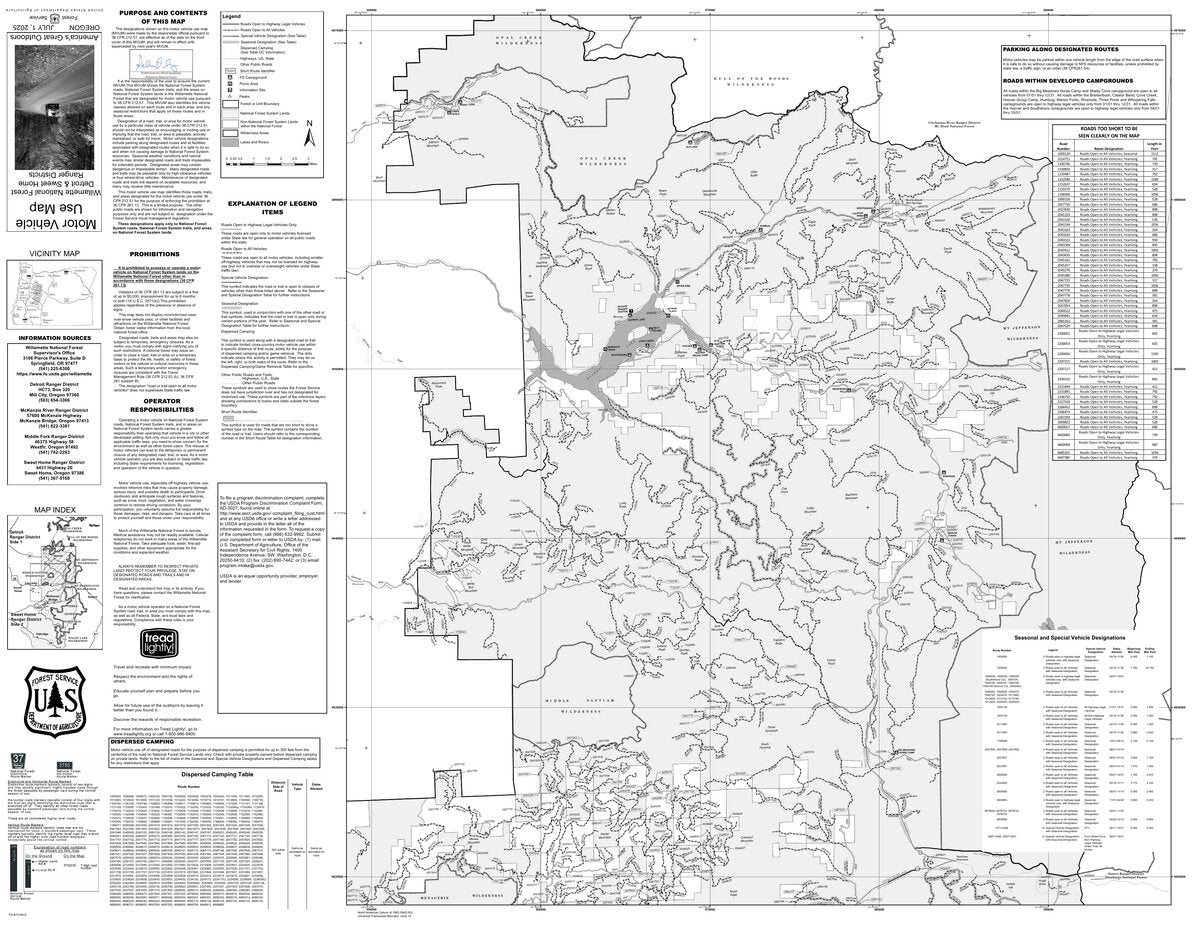 Willamette NF Detroit RD Motor Vehicle Use Map By US Forest Service willamette-nf-detroit-rd-motor-vehicle-use-map-by-us-forest-service