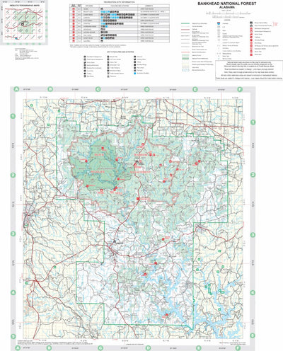 US Forest Service R8 Bankhead National Forest Visitor Map digital map
