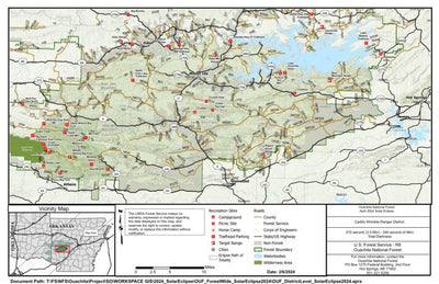 US Forest Service R8 Caddo Womble Ranger District, Ouachita NF, Eclipse Path digital map