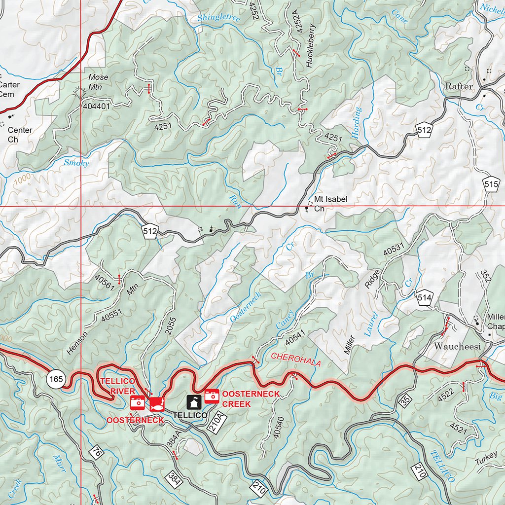 Cherokee National Forest, Tellico District, Forest Visitor Map, FVM by ...