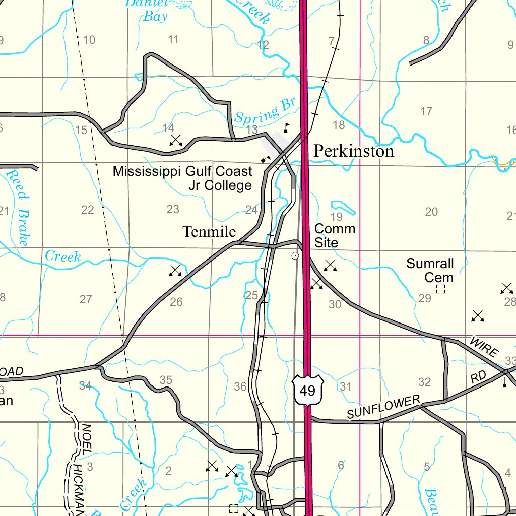 De Soto National Forest, Forest Visitor Map by US Forest Service R8 