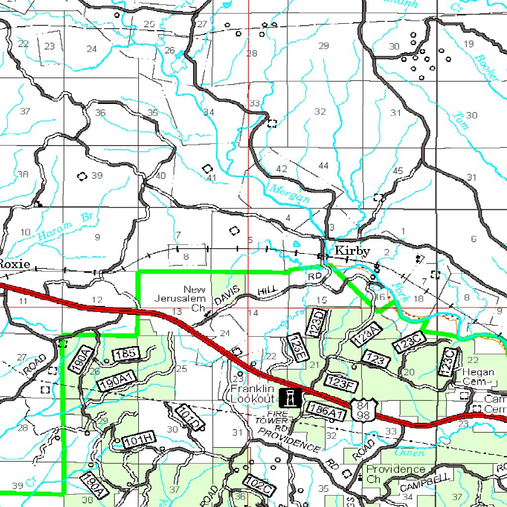 Homochitto National Forest, Forest Visitor Map by US Forest Service R8