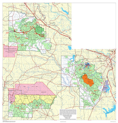 US Forest Service R8 Kisatchie National Forest, Calcasieu and Kisatchie Districts, Forest Visitor Map digital map