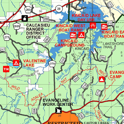 US Forest Service R8 Kisatchie National Forest, Calcasieu and Kisatchie Districts, Forest Visitor Map digital map