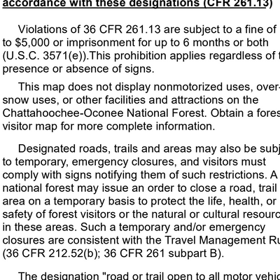Motor Vehicle Use Map, MVUM, Blue Ridge District, Chattahoochee-Oconee National Forest Preview 3