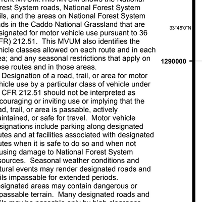 Motor Vehicle Use Map, MVUM, Caddo National Grassland Preview 3