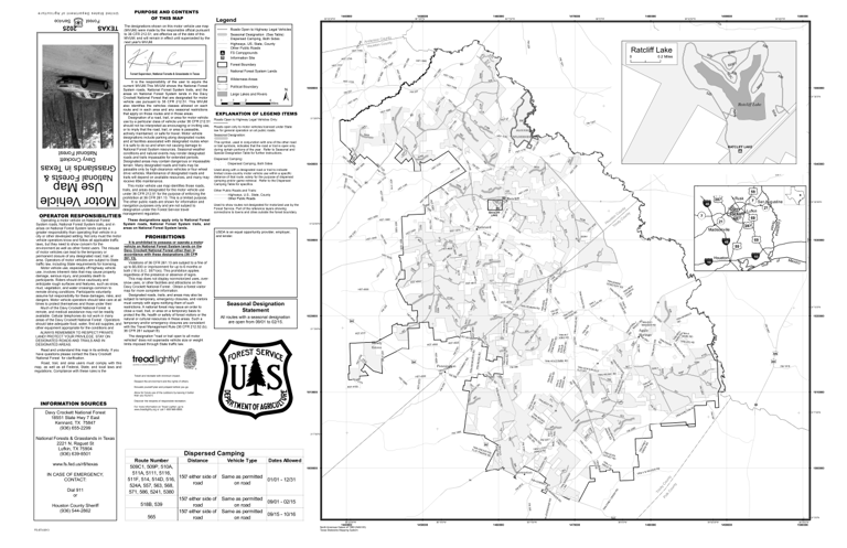 Motor Vehicle Use Map, MVUM, Davy Crockett National Forest by US Forest ...