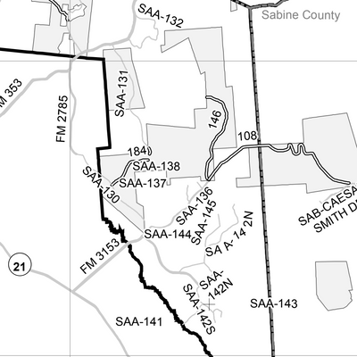 Motor Vehicle Use Map, MVUM, Sabine National Forest Preview 2