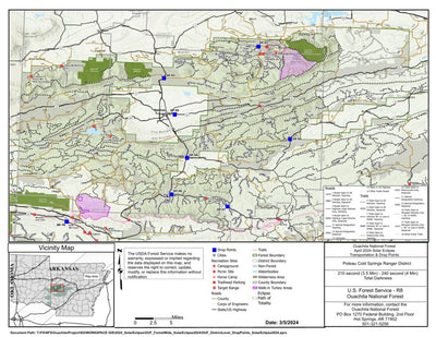 US Forest Service R8 OuachitaNF PoteauColdSprings TransportationDropPoints digital map
