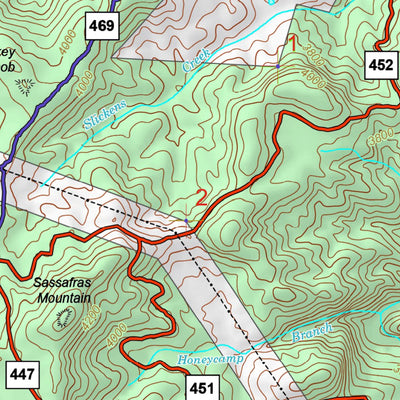 US Forest Service R8 Panthertown Trails Map, Nantahala National Forest digital map