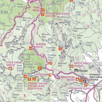 US Forest Service R8 Pisgah National Forest, Pisgah Ranger District Forest Visitor Map digital map