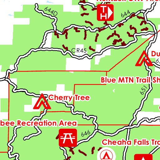 Talladega National Forest Recreation Map by US Forest Service R8 