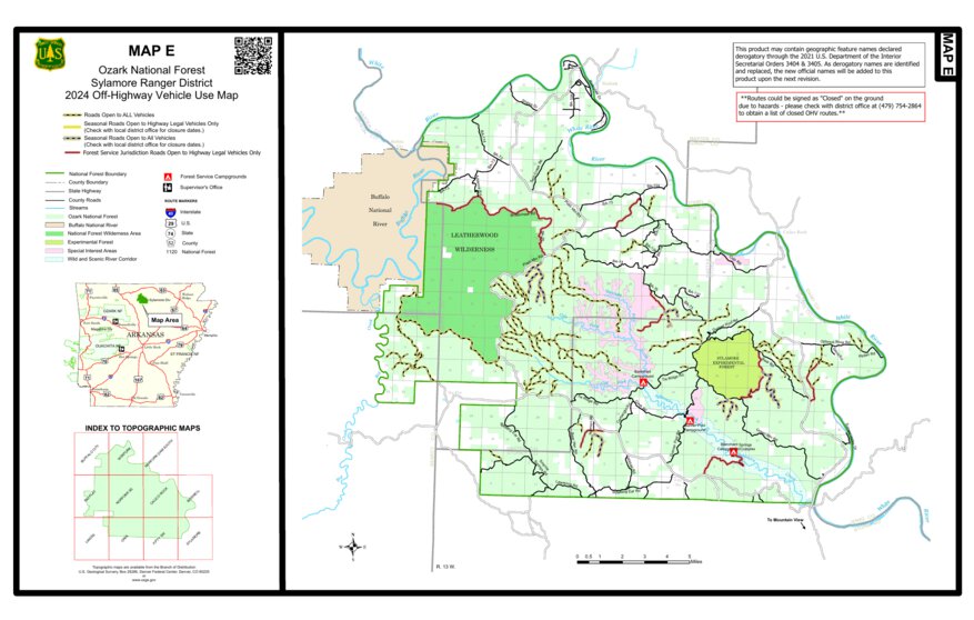 Traveling the Backcountry, Ozark National Forest, Sylamore RD Map by US ...