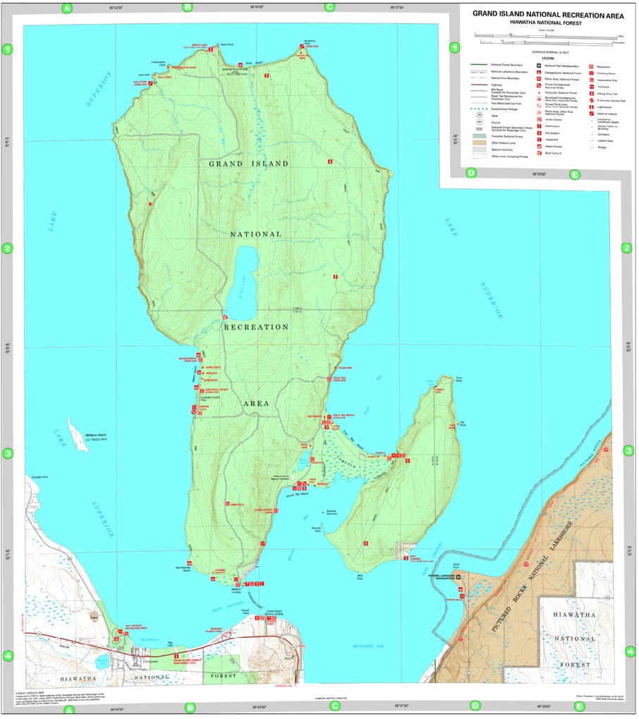 Grand Island Michigan Map - Shari Demetria